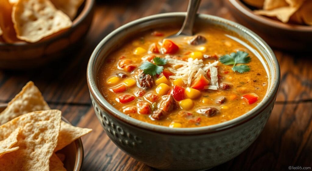 Creamy Beef Taco Soup