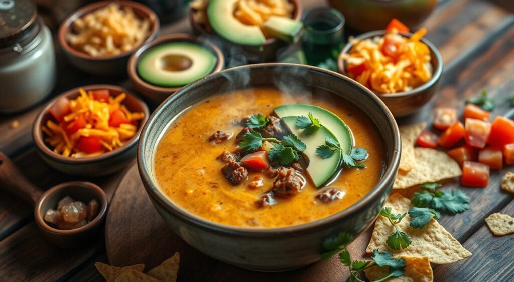 Creamy Beef Taco Soup recipe