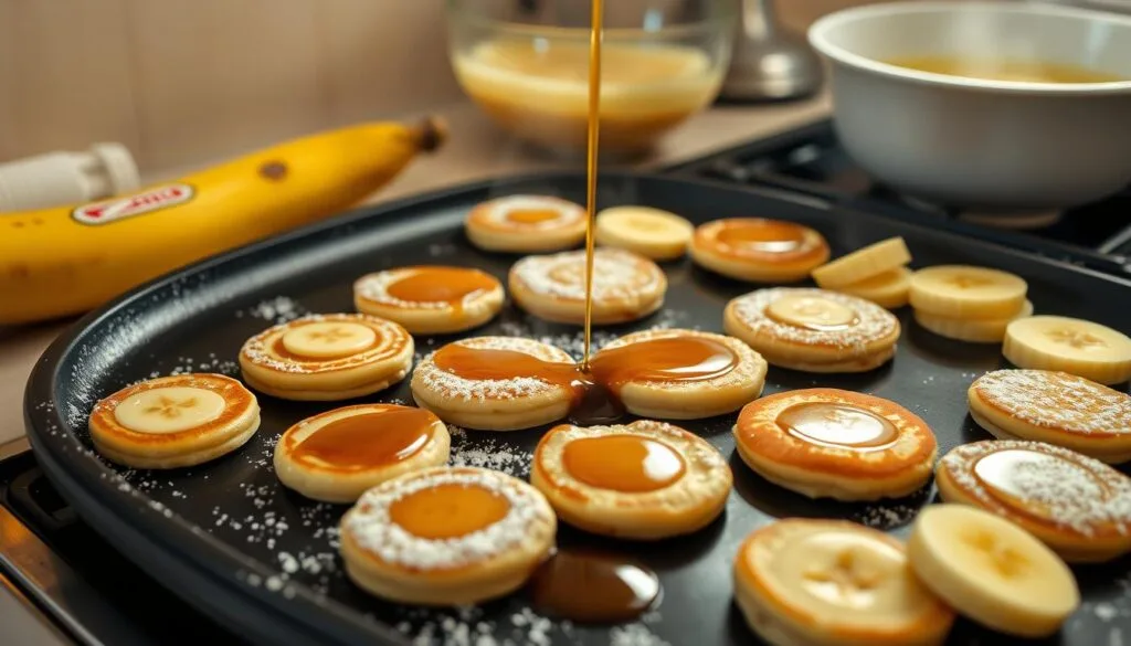 mini pancakes cooking