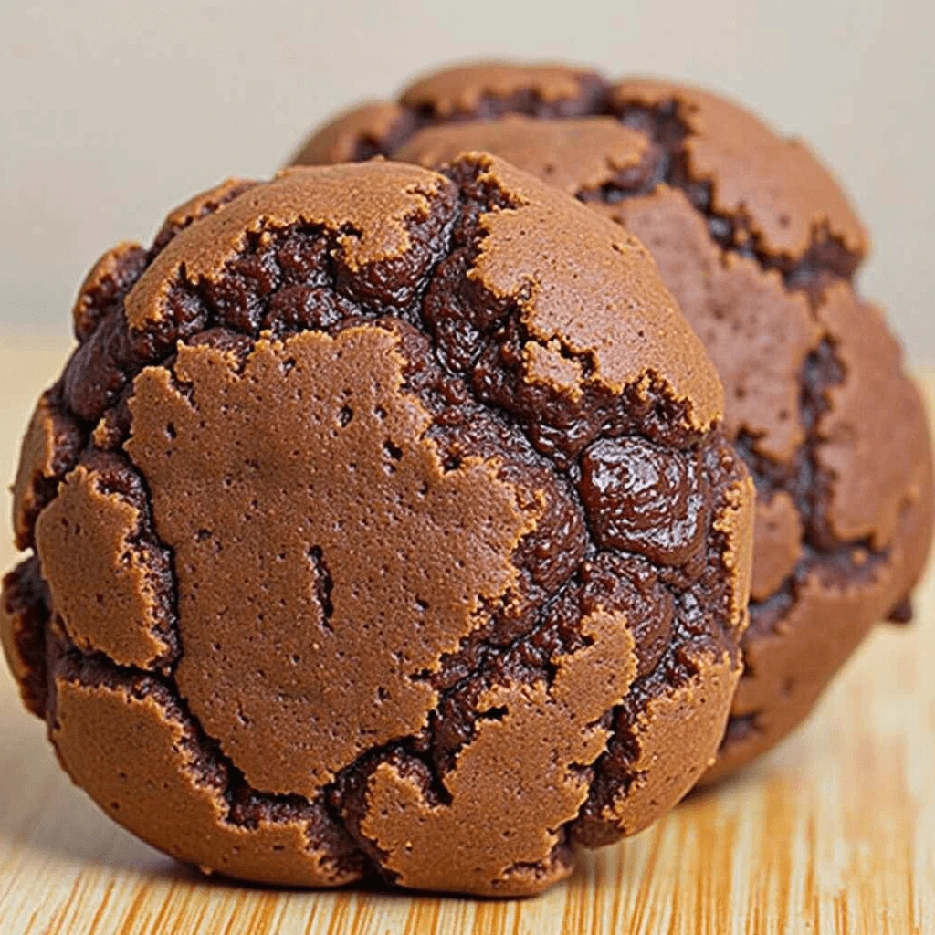 Close-up of a fudgy brownie slice showing its rich, gooey texture with a shiny, crackly top.