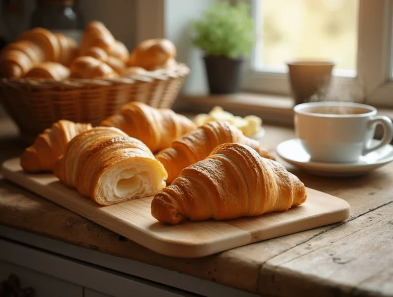 Homemade Gipfeli Recipe fresh out of the oven with golden, flaky layers