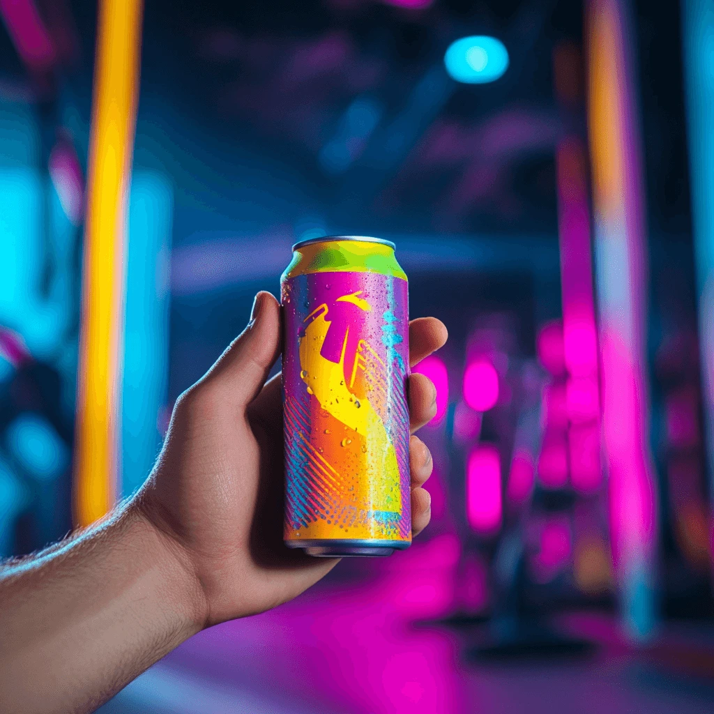 home - Yoom Recipe 4 Alani energy drink Breezeberry can in hand