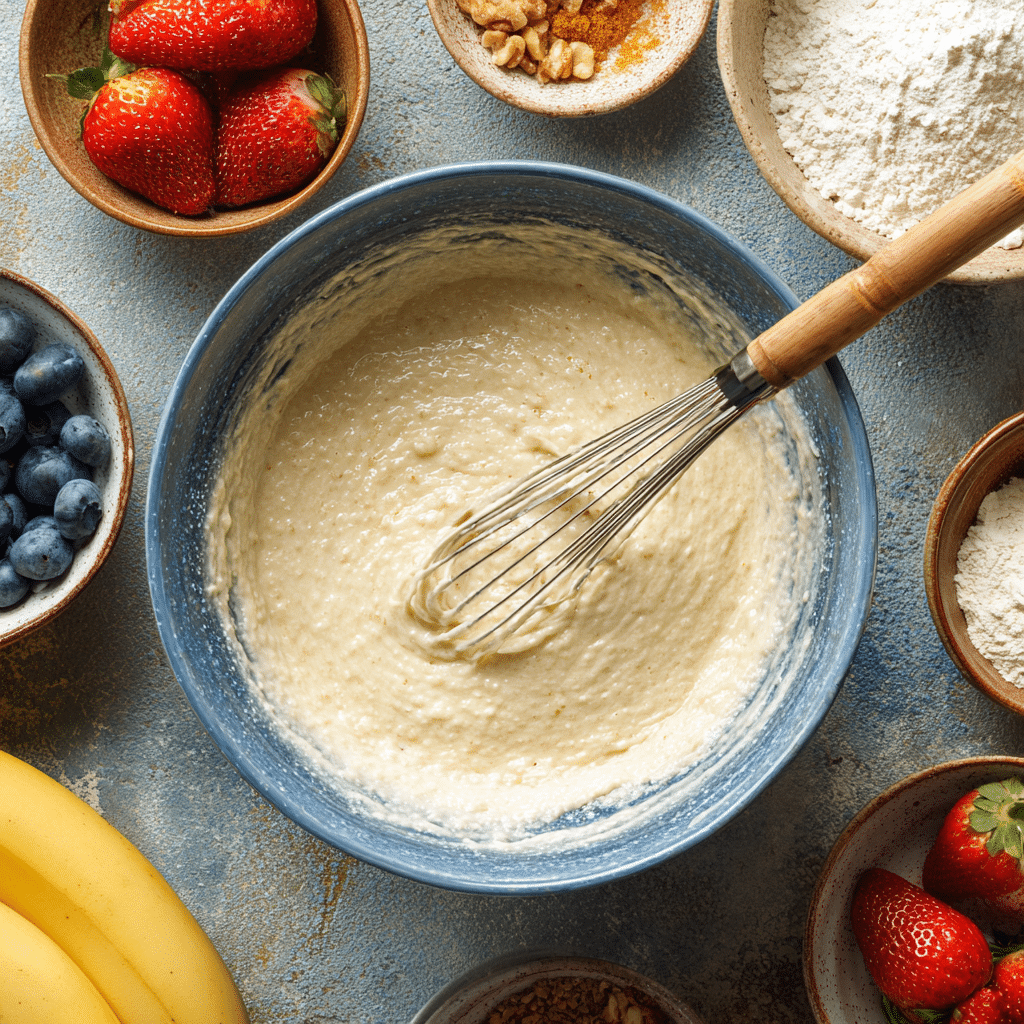 The Best Mini Pancake Cereal Recipe (Easy and Foolproof) 4 Thick pancake batter in a bowl for cereal pancakes